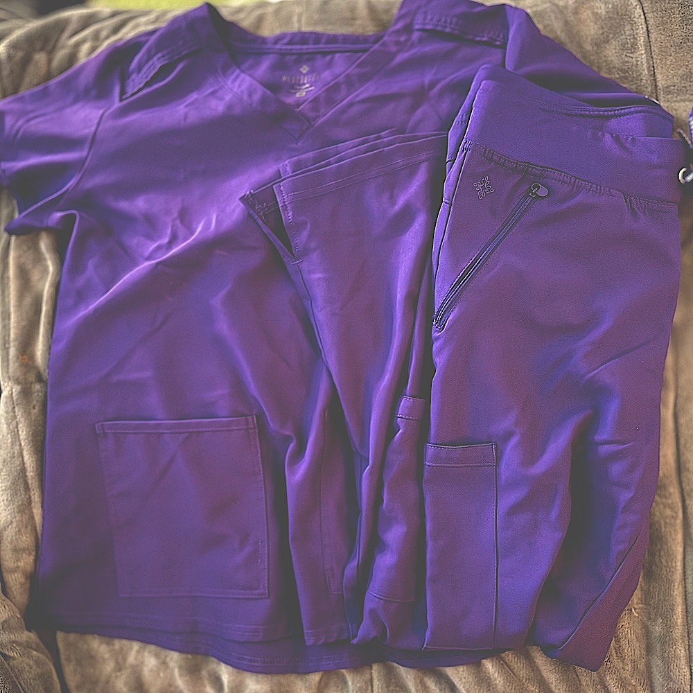 Grape Medium NWOT Med Couture Scrub Set